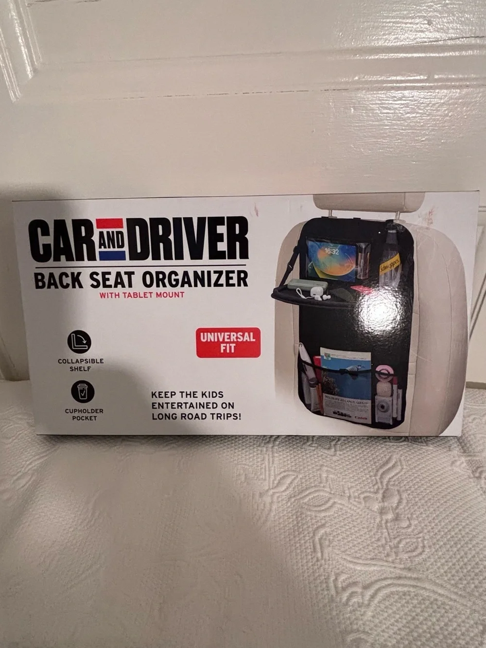 Car and Driver Black Back Seat Organizer with Tablet Mount
